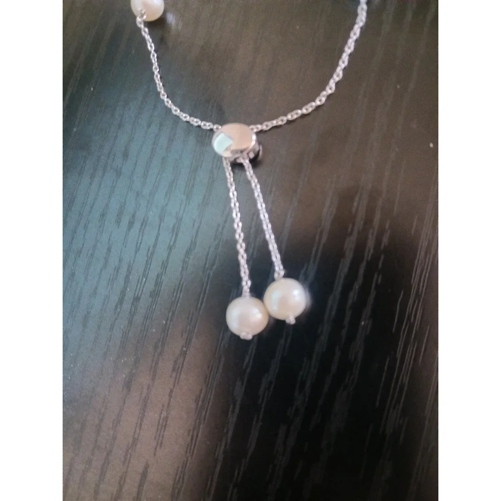 Ross Simmons 925 Sterling Silver Freshwater Pearl Adjustable Bolo Bracelet